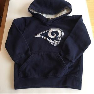 NFL Kids Los Angeles Rams Primary Logo Pullover Hoodie Sz M 5/6 Navy Blue. EUC